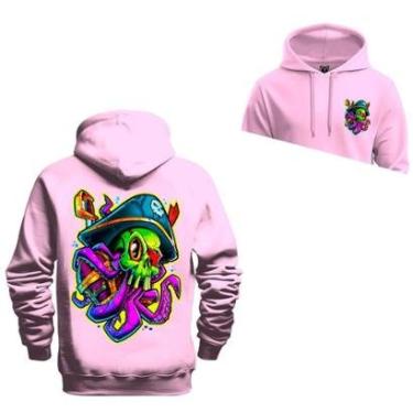 Imagem de Moletom Canguru Blusa De Frio Confortável Estampado Polvo Frente Costas-Unissex