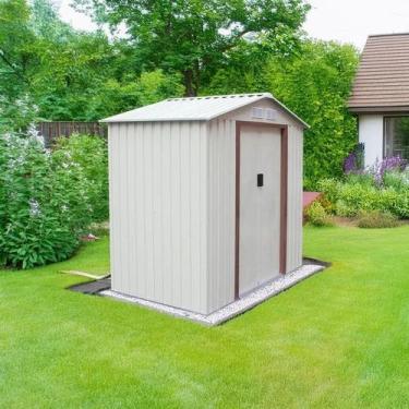 Imagem de Abrigo De Jardim Aco Galvanizado 201x121x190 Cm Bege - Brazil Home Liv