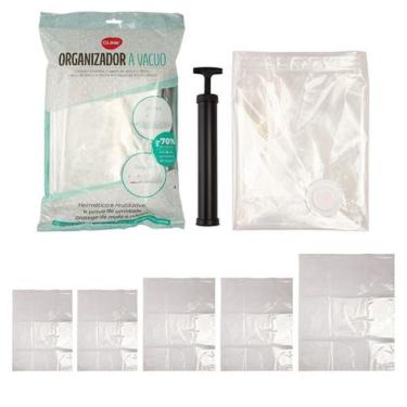 Imagem de 5 Sacos A Vacuo Organizador De Roupas + Bomba Plástica
