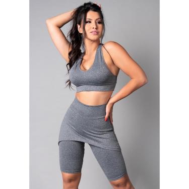 Imagem de Bermuda Lisa Saia Tapa Bumbum Suplex Fitness Academia Mvb Modas-Feminino