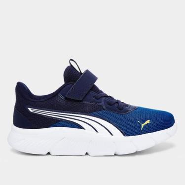 Imagem de Tênis Infantil Puma Flexfocus Modern Running, Azul, Branco, 31