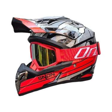 Imagem de Capacete De Motocicleta Feminino Adulto Certificado DOT Kask Cross Dow