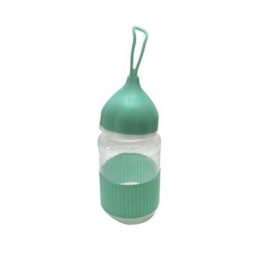 Imagem de Garrafa de Vidro 250ml Com Alça de Silicone Criativa - Cosy, VERDE