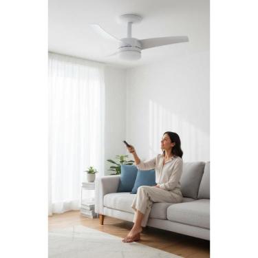 Imagem de Ventilador Teto 3 Pás Branco 6 Vel. C/ Controle Remoto - Congratulatio