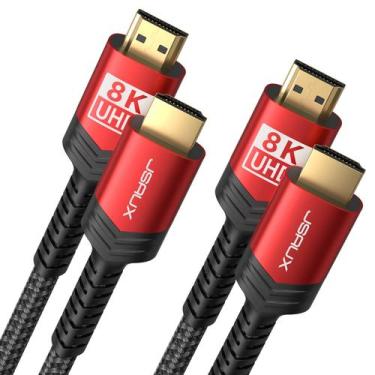 Imagem de Cabo HDMI JSAUX 8K 2.1 48Gbps Velocidade Ultra Alta de 15 pés - Vermel