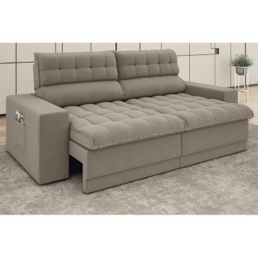 Imagem de Sofá Omega 2,00m Assento Retrátil e Reclinável Velosuede - NETSOFAS