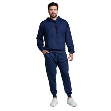 Imagem de Conjunto Moletinho Masculino Calça Moletom - Daze Modas, M, Marinho