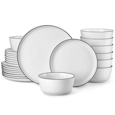 Imagem de Conjunto de Jantar MALACASA LEXI 24 Peças em Porcelana com Pratos e Ti