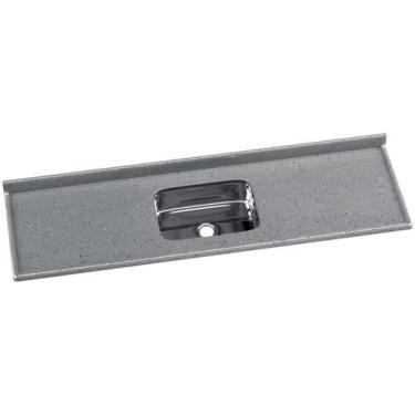 Imagem de Pia Para Cozinha em Mármore Sintético com Cuba em Aço Inox 180cmx55cm 
