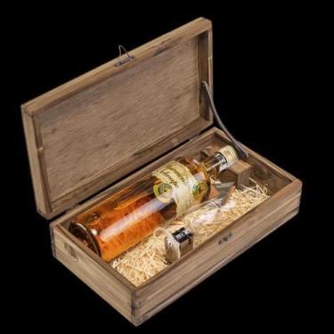 Imagem de Kit Cachaça Harmonie Schnaps 700ml - Taça de Cristal em Caixa de Madei
