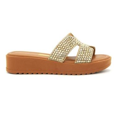 Imagem de Tamanco Vizzano Original Flat Papete Brilho Feminino 334, 37, Caramelo