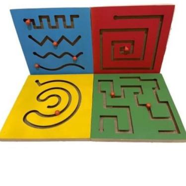 Imagem de Kit Painel psicomotor Brinquedo Educativo e Pedagógico em MDF - Zarame