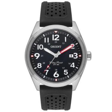 Imagem de Relogio Orient Masculino prata mostrador preto pulseira de borracha si