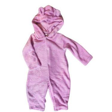 Imagem de Macacão inverno infantil ursinho -  roupa bebê - Bless, M, Rosa
