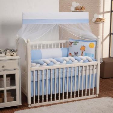 Imagem de Kit berço estampado bebê herói vitorioso com mosquiteiro 9 pçs - RG SH