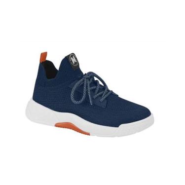 Imagem de Tênis Masculino Knit Infantil Marinho Molekinho, 34, Azul