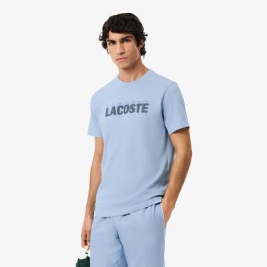Imagem de Camiseta Esportiva Ultra Dry com Estampa Gráfica - Lacoste, 4GG, Azul 