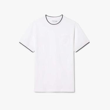 Imagem de Camiseta Ultra Dry Tennis Heritage com Insígnia - Lacoste, M, Branco