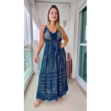 Imagem de Vestido Longo Indiano Linha Luxo Premium Boho Chic c/ Forro-cod.134 - 