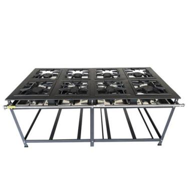 Imagem de Fogão Industrial Luxo a Gás Alta Pressão 8 Bocas 40x40 P8 Light 810200