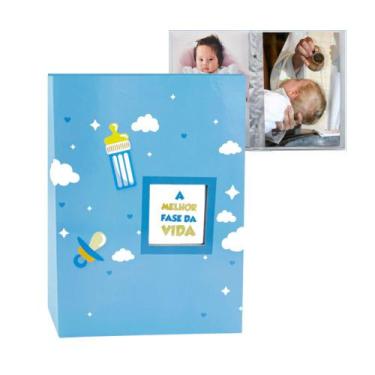 Imagem de Álbum Fotográfico Infantil Bebê para 100 Fotos 15x21cm - YES, Azul AIB