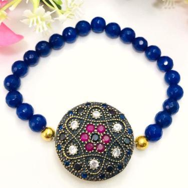 Imagem de Pulseira Pedras Azul Modelo Estrela Prata Turca 925 - Lojas La+Ny, Azu