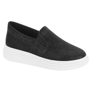 Imagem de Tenis Slip On Calce Facil Sola Alta Moleca 5816.103, Preto, 35