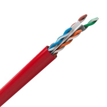 Imagem de Cabo de Rede U-UTP Cat.6 CMX 305M Vermelho para Transmissão de Dados Interna Furukawa