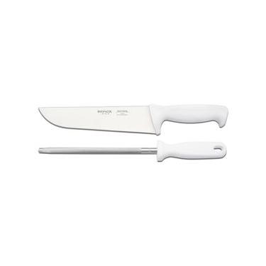 Imagem de Kit Churrasco Brinox Precision 2 Peças Faca e Chaira Branco