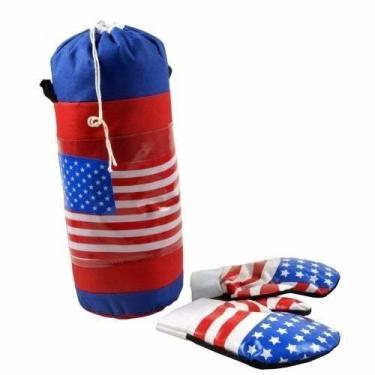 Imagem de Kit Saco de Pancada e Luva de Boxe Infantil Muay Thai Usa