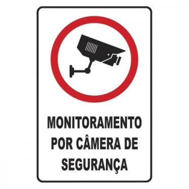 Imagem de Placa Sinalizacao Poliestireno 20X30 ''Monitoramento Por Camera De Seg