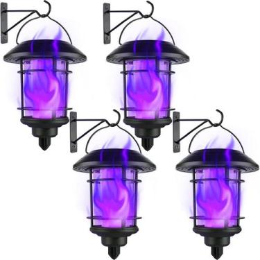 Imagem de Lanternas de parede Dynaming Solar Purple Flame, luzes suspensas exter