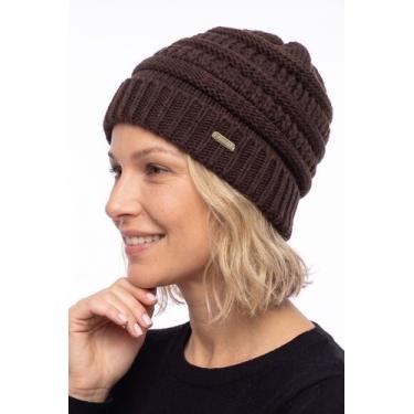 Imagem de Gorro de tricô inverno feminino 60018 - - Domizia, Marrom