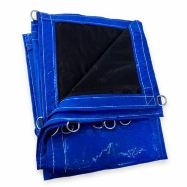 Imagem de Lona Para Caminhão Locomotiva Pvc Azul/Preto Com Argola 3,5x3m