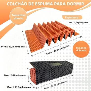 Imagem de Colchonete De Camping Ultralight De 2cm De Espessura, Dobrável, Em Pap