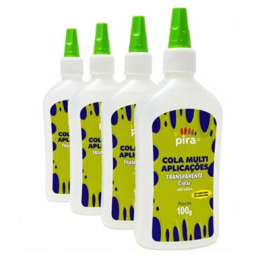 Imagem de Kit 4 Colas Transparente Multi Aplicações 100g Multiuso - PIRA