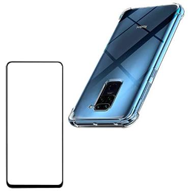 Imagem de Kit Capa E Película 3D 5D 9D Para Celular Xiaomi Redmi Note 9 + Paninho De Instalação