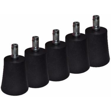 Imagem de Kit de 5 Sapatas fixas para Cadeira - Maiart - Redondo - Aço e Plástico - 50 kg - Cadeiras giratórias, secretária, executiva, diretor, presidente, caixa