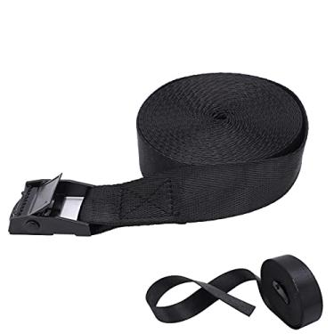 Imagem de Cinta de fivela, fivela de imprensa bandagem de caiaque 2 peças preta para camping para malas de carro(1 metro)