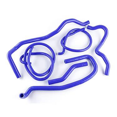 Imagem de LUXERAD Kit de mangueira de radiador de silicone de desempenho de 3 camadas 4,5 mm para Fo rd Fiesta Mk6 ST 150 Kit de mangueira de silicone auxiliar de refrigeração de radiador de silicone (azul)