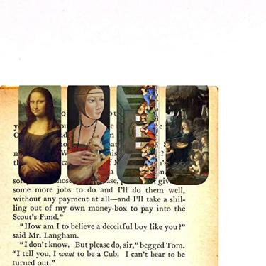 Imagem de Kit 4 Marcadores de Página Magnéticos - Obras de Leonardo da Vinci (Mona Lisa, Dama com Arminho, A Última Ceia e A Virgem das Rochas)