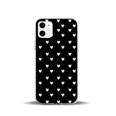 Imagem de Capa de telefone de silicone macio transparente em forma de coração dos desenhos animados para iphone 11 6 6s 7 8 plus xr 12 pro xs max 12 mini para iphone se 2020 capa protetora, preta, para iphone 5 5s se