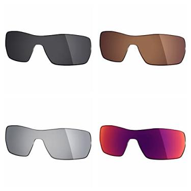 Imagem de 4 pares de lentes polarizadas de substituição Mryok para óculos de sol Oakley Offshoot – Stealth Black/Bronze Brown/Silver Titanium/Midnight Sun
