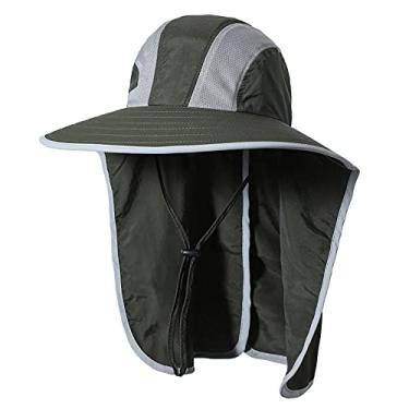 Imagem de Chapéu de sol de aba larga com aba de pescoço masculino feminino com proteção UV chapéu de sol para acampamento, caminhada e pesca(B)