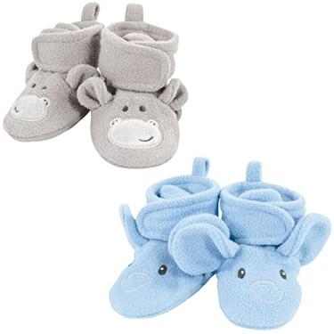 Imagem de Hudson Baby Pacote com 2 botas de lã unissex para bebês, Elefante azul hipopótamo, 18-24 meses