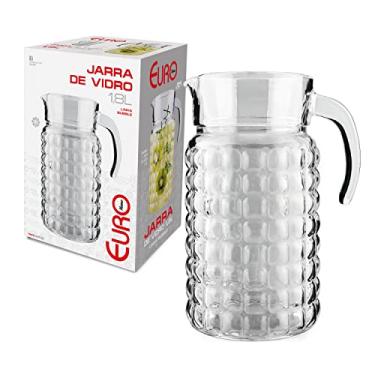 Imagem de Jarra de Vidro transparente 1.8 litros para servir sucos e bebidas quentes ou frias, Bubble, VDR7320, Euro Home
