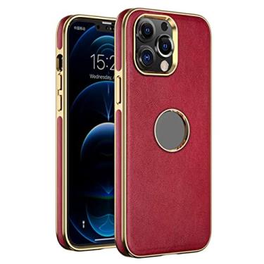 Imagem de Capa para iPhone 13 Mini/13/13 Pro/13 Pro Max, capa de telefone fina de couro premium à prova de choque leve, revestimento de TPU (poliuretano termoplástico), carregamento sem fio, vermelha 2,13 Pro Max de 6,7 polegadas