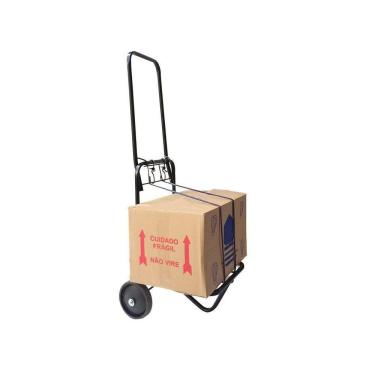 Imagem de Carrinho De Carga Dobrável 50Kg Preto Com Elástico