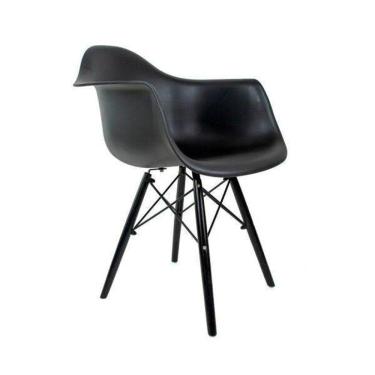 Imagem de Cadeira Eames Em Madeira E Pp Preta Braço Blackedition