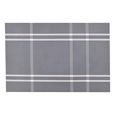 Imagem de Mimo Style Lugar Americano Retangular Xadrez Cinza 45x30cm para Mesa, Cozinha e Sala de Jantar - Ótimo para Churrasco, Festa e Feriados - Moderno Sofisticado Sustentável e Ecológico